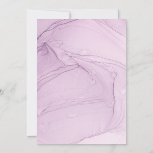 Paarse Waterverf - Uitnodiging tot huwelijk (Achterkant)