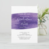 Paarse Waterverf Uitnodiging Uitnodiging Uitnodigi (Staand voorkant)