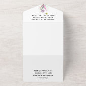 Paarse Waterverf van wilde bloemen All In One Uitnodiging (Buitenkant)