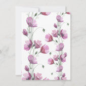 Paarse waterverf ventilator. Stylish Floral Weddin Save The Date (Achterkant)