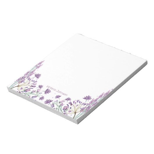 Paarse Waterverf ventilatorgrens Notitieblok (Linkerzijde)