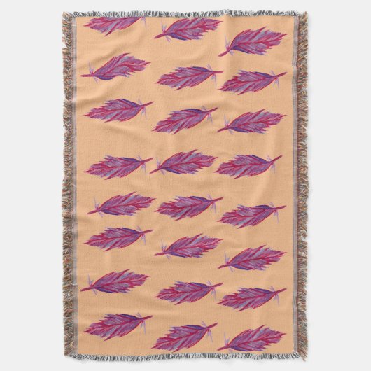Paarse Waterverf veren Deken (Voorkant Verticaal)