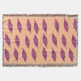 Paarse Waterverf veren Deken