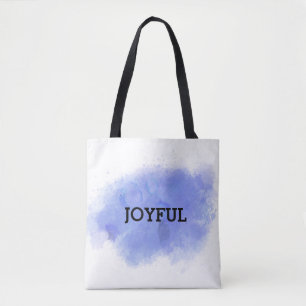 Paarse Waterverf Verf Gebogen Tote Bag