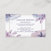 Paarse Waterverf verlaat gouden Lijst Visitekaartje (Achterkant)