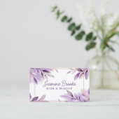 Paarse Waterverf verlaat gouden Lijst Visitekaartje (Staand voorkant)