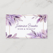 Paarse Waterverf verlaat gouden Lijst Visitekaartje (Voorkant)