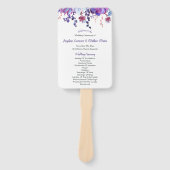Paarse Waterverf vetplanten bruiloft programma's Handwaaier (Voorkant)