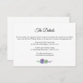 Paarse waterverf vetplanten Details bruidssuite Informatiekaartje (Voorkant / Achterkant)