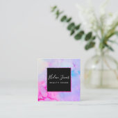 paarse waterverf vierkante visitekaartje (Staand voorkant)