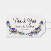 Paarse waterverf violet lavendel eucalyptus cadeaulabel (Voorkant (Horizontaal))