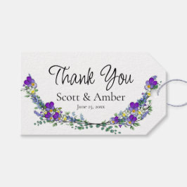 Paarse waterverf violet lavendel eucalyptus cadeaulabel