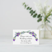 Paarse waterverf violet lavendel eucalyptus informatiekaartje (Staand voorkant)