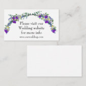 Paarse waterverf violet lavendel eucalyptus informatiekaartje (Voorkant / Achterkant)