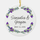 Paarse waterverf violet lavendel eucalyptus keramisch ornament (Voorkant)