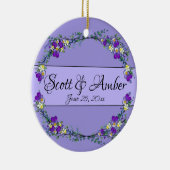Paarse waterverf violet lavendel eucalyptus keramisch ornament (Rechts)