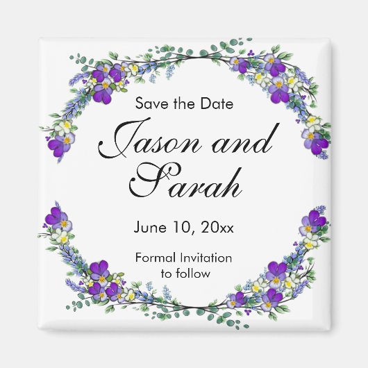 Paarse waterverf violet lavendel eucalyptus magneet (Voorkant)