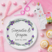 Paarse waterverf violet lavendel eucalyptus papieren bordje (Feest)