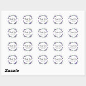 Paarse waterverf violet lavendel eucalyptus ronde sticker (Vel)