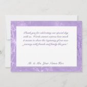 Paarse Waterverf viooltjes bruiloft Bedankkaart (Achterkant)