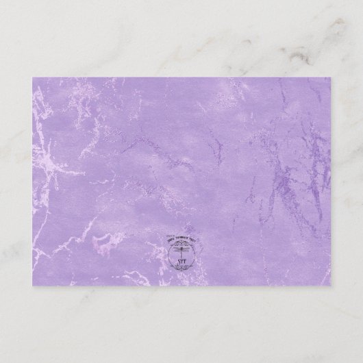 Paarse Waterverf viooltjes bruiloft details Informatiekaartje (Achterkant)