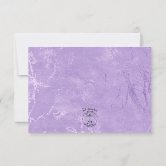 Paarse Waterverf viooltjes bruiloft RSVP Kaartje (Achterkant)