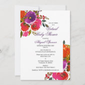 Paarse Waterverf - Virtuele Baby shower met Floral Kaart (Voorkant)