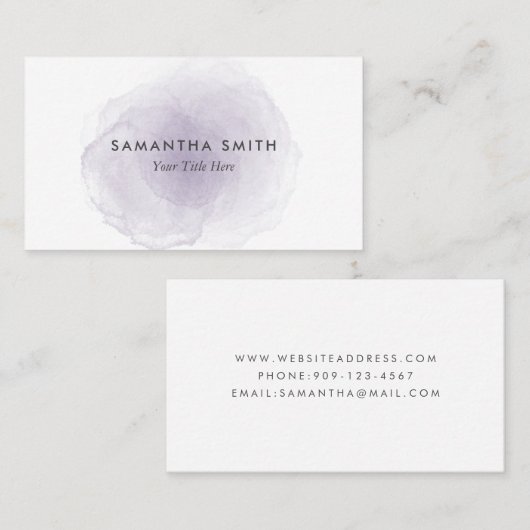 Paarse Waterverf Visitekaartje (Voorkant / Achterkant)