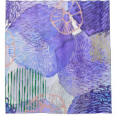 Paarse Waterverf vlekken Douchegordijn (Voorkant)