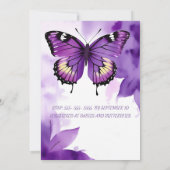 Paarse Waterverf vlinder impressies Kaart (Achterkant)