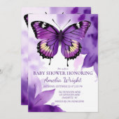 Paarse Waterverf vlinder impressies Kaart (Voorkant / Achterkant)