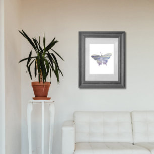 Paarse Waterverf vlinderschildering Poster
