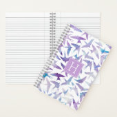 Paarse Waterverf vogelpatroon Notitieboek (Binnen)