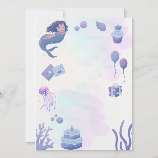 Paarse Waterverf Vrijdag uitnodiging (Achterkant)