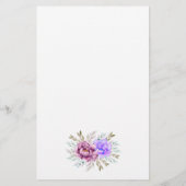 Paarse waterverf vrijgezellenfeest bingo card flyer (Achterkant)