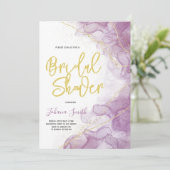 Paarse Waterverf Vrijgezellenfeest goudstof Kaart (Staand voorkant)