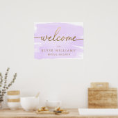 Paarse Waterverf Vrijgezellenfeest Welkomstteken Poster (Keuken)