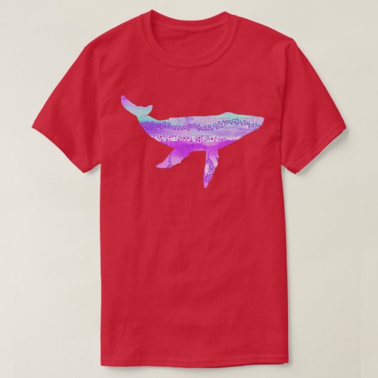 Paarse Waterverf walvis T-shirt (Design voorkant)
