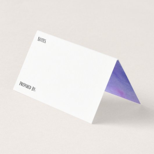 Paarse Waterverf Was in de Kaart van de Ontvankeli Visitekaartje (Achterkant)