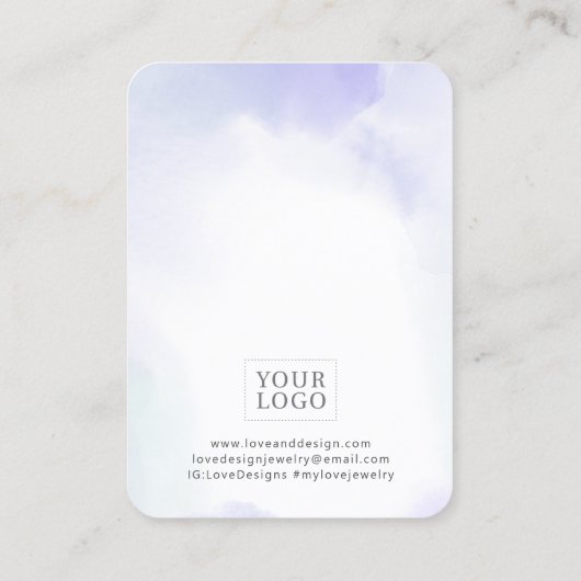 Paarse Waterverf Was met juwelenvertoning Visitekaartje (Achterkant)