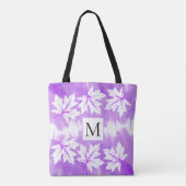 Paarse waterverf, weekblad en monogram tote bag (Achterkant)