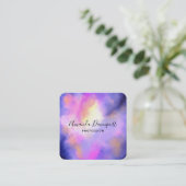 Paarse Waterverf Wervelt Buiten Ruimte Stijl Busin Vierkante Visitekaartje (Staand voorkant)