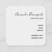 Paarse Waterverf Wervelt Buiten Ruimte Stijl Busin Vierkante Visitekaartje (Achterkant)