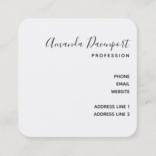 Paarse Waterverf Wervelt Buiten Ruimte Stijl Busin Vierkante Visitekaartje (Achterkant)