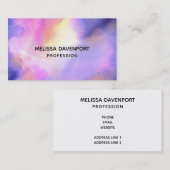 Paarse Waterverf Wervelt Buiten Ruimte Visitekaart Visitekaartje (Voorkant / Achterkant)