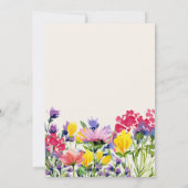 Paarse Waterverf Wildbloemen repetitie Dinner Kaart (Achterkant)