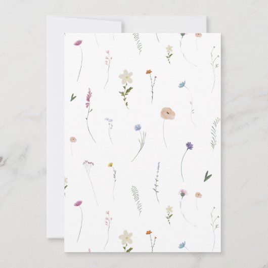 Paarse Waterverf Wildbloemen, Zomerbloemen Kaart (Achterkant)