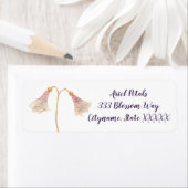 Paarse Waterverf Wilde bloem Etiket (Insitu)