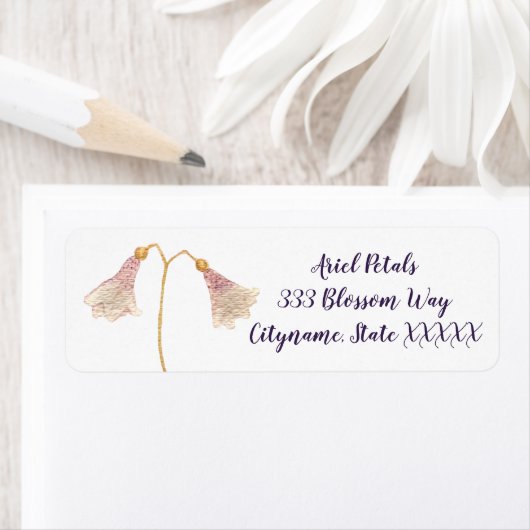 Paarse Waterverf Wilde bloem Etiket (Insitu)