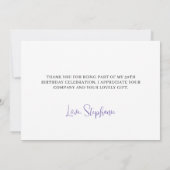 Paarse Waterverf wilde bloemen Bedankkaart (Achterkant)